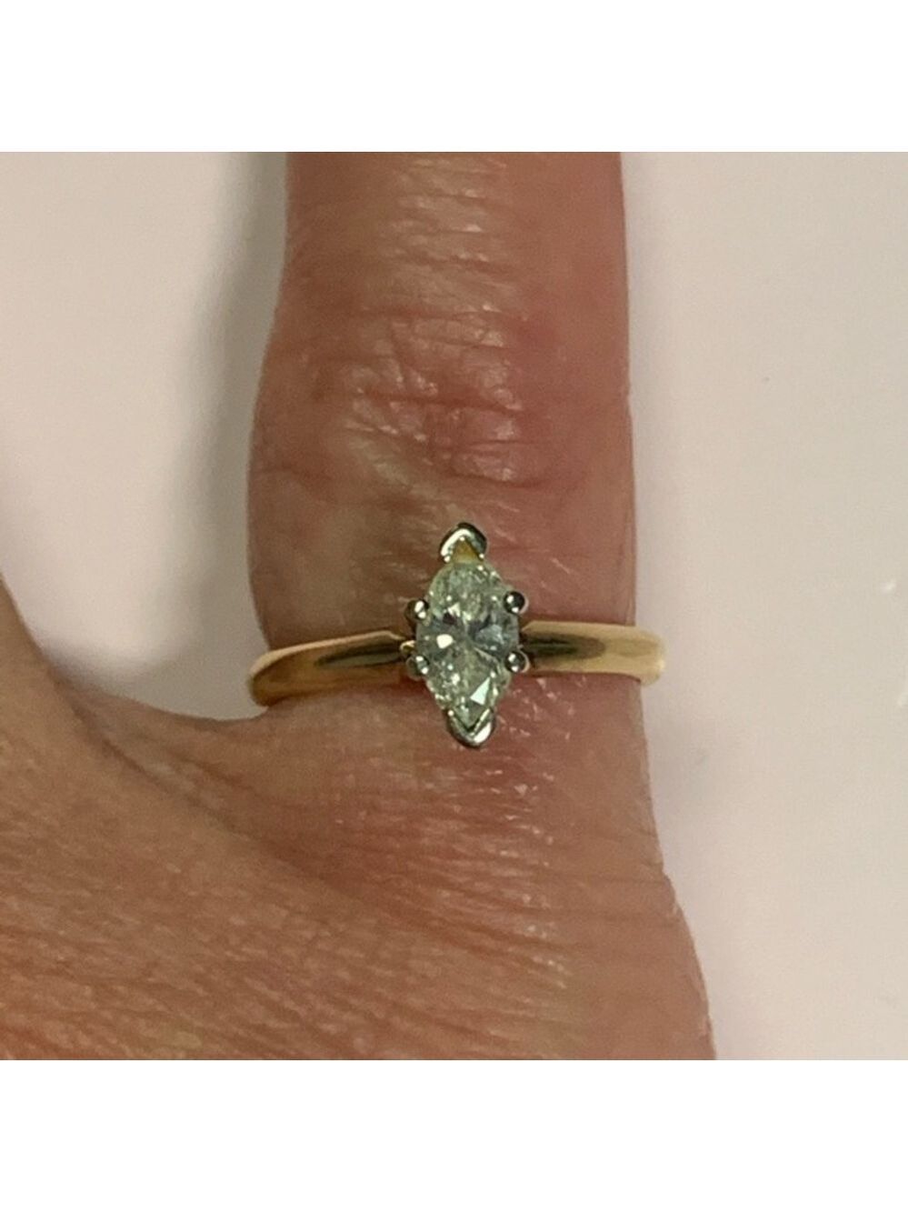 14K Gold Diamond Marquise Ring - Picture 3 of 3